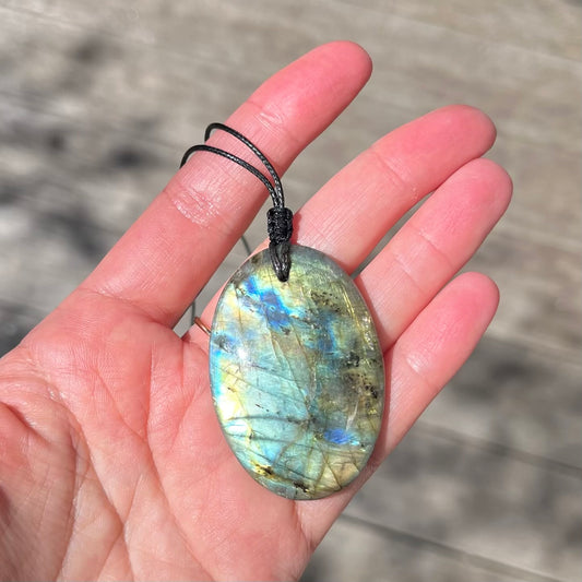 Labradorite Oval Pendant - ONE OF A KIND
