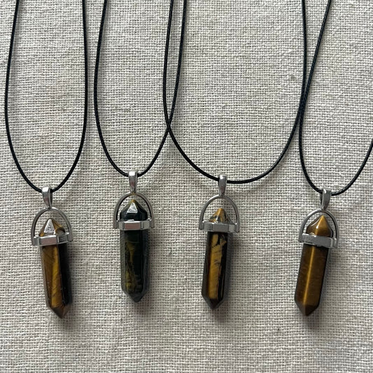 Energy Point Pendant - Tiger Eye