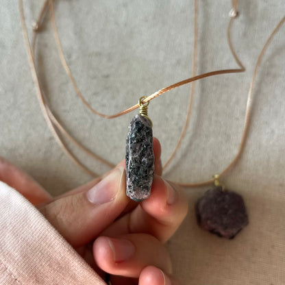 Ruby Hexagon Raw Pendant - Passion
