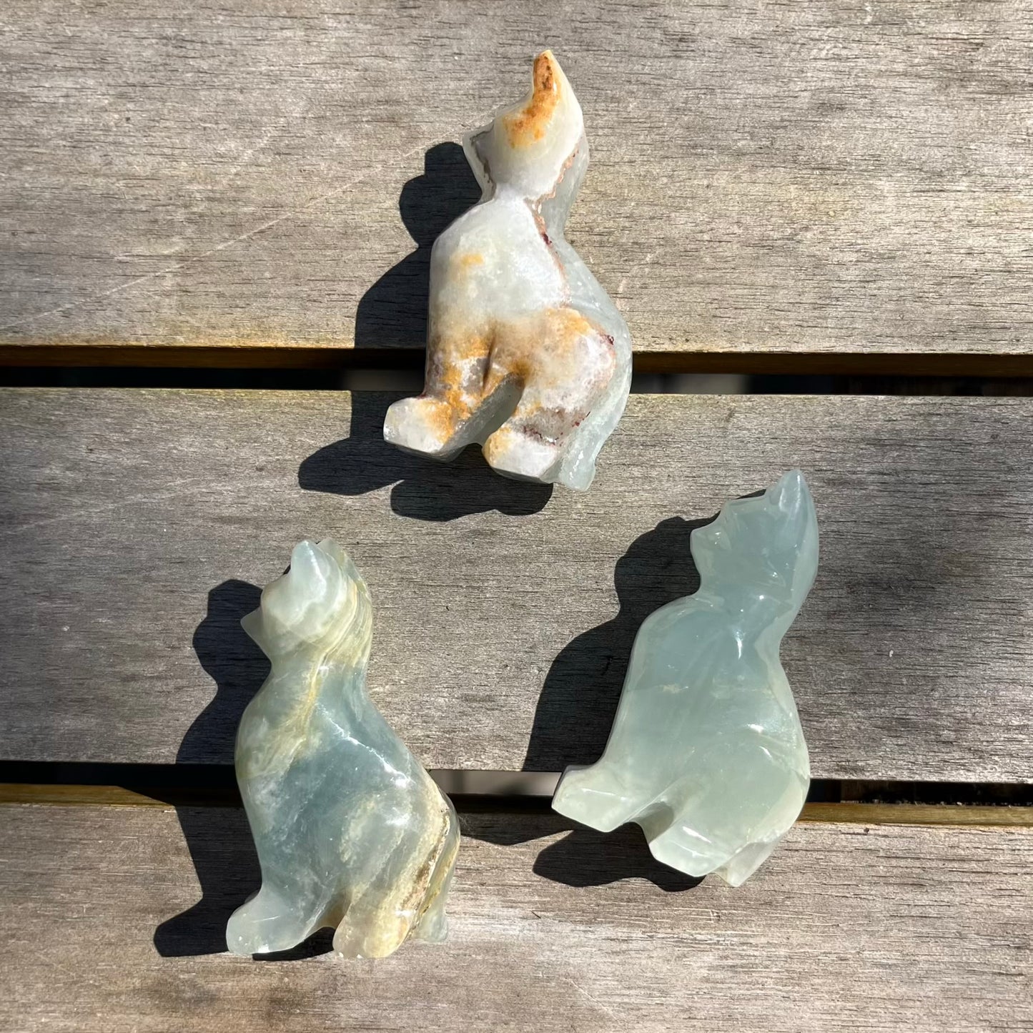 Blue Onyx Mini Cat Crystal - Calm, Peace, Grounding