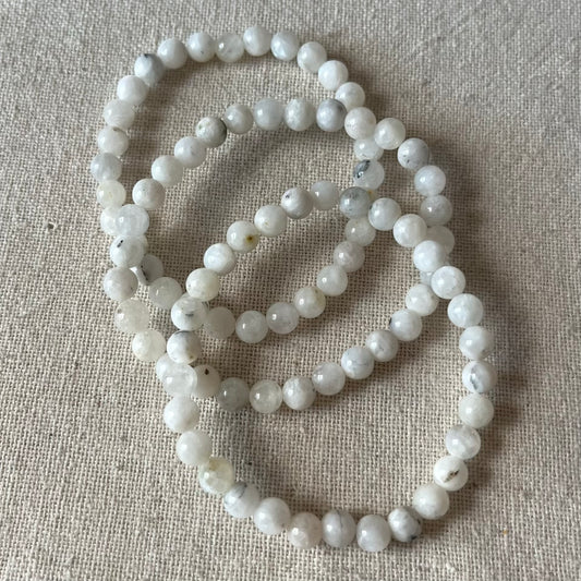 Moonstone 6mm Beaded Bracelet - Intuition