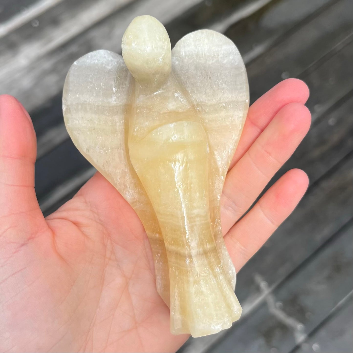 Yellow Calcite Medium Angel Crystal - Confidence, Positivity, Guidance