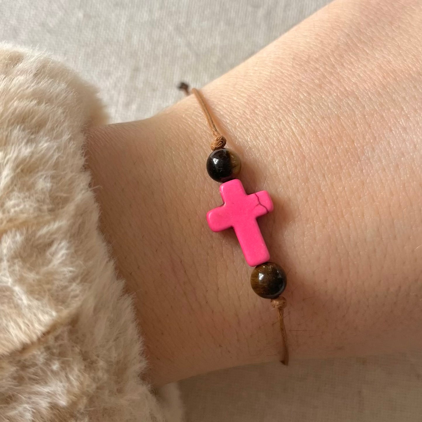 Heart & Strength Cord Bracelet - Tiger Eye