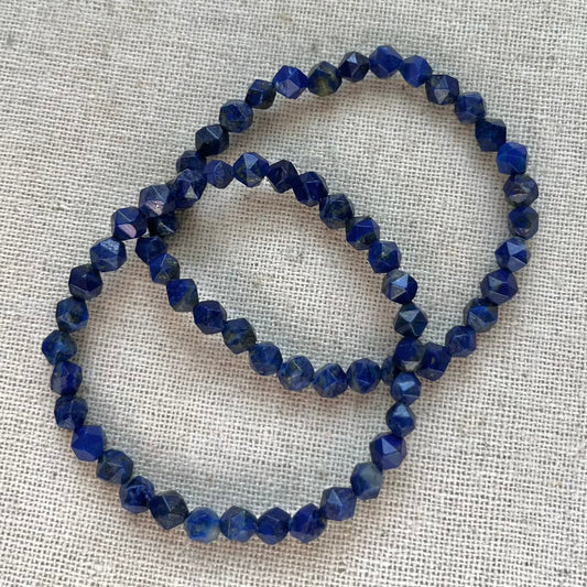 Lapis Lazuli 6mm Facet Beaded Bracelet - Inner Truth