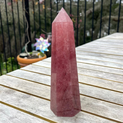 Strawberry Quartz Large Tower Crystal - Loving, Joyful, Uplifting