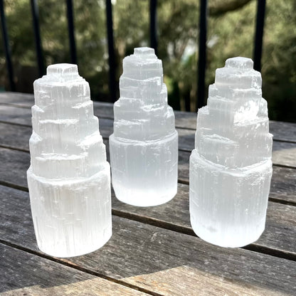 Selenite Small Raw Tower Crystal - High Vibe, Protection, Spiritual Connection