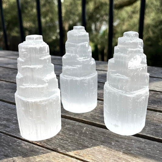 Selenite Small Raw Tower Crystal - High Vibe, Protection, Spiritual Connection