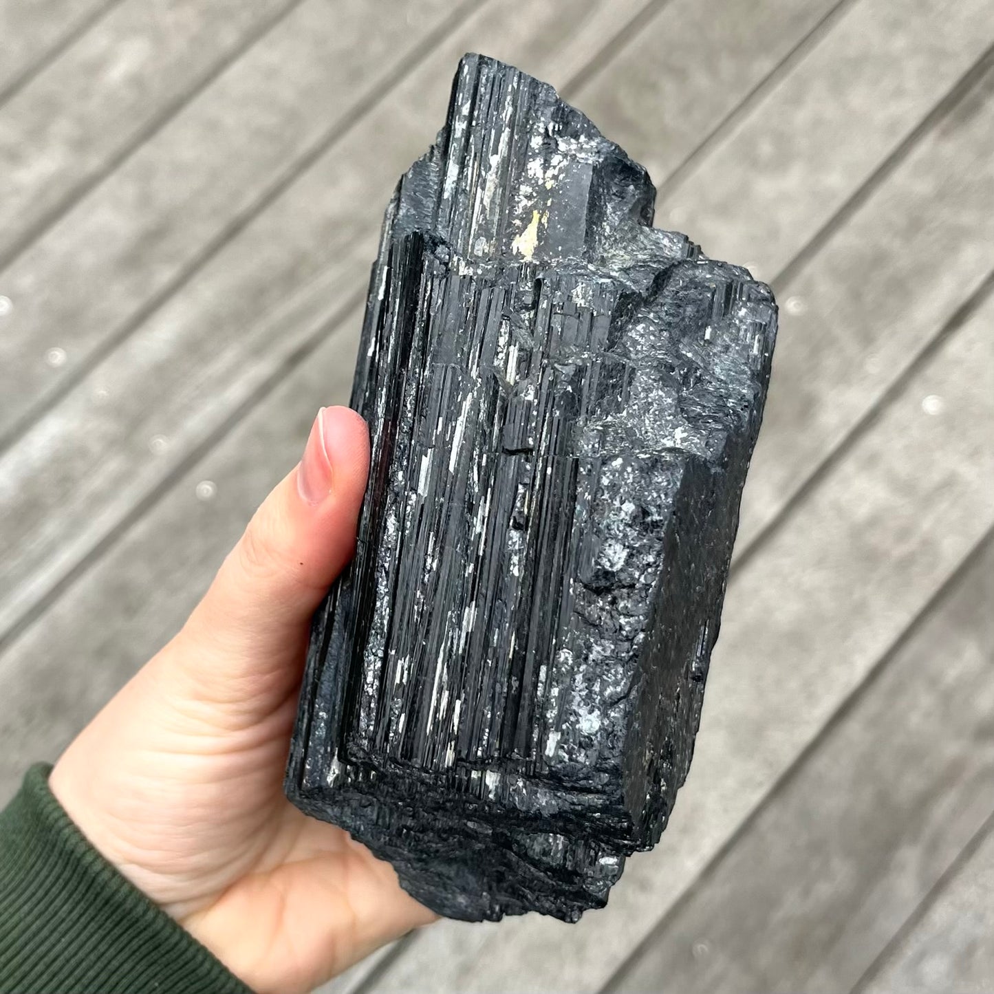 Black Tourmaline Large Raw Crystal - Protective, Grounding, Purifying