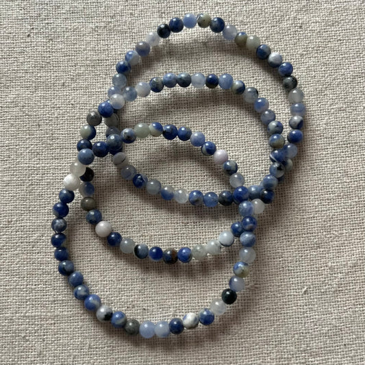 Sodalite 4mm Beaded Bracelet - Emotional Balance
