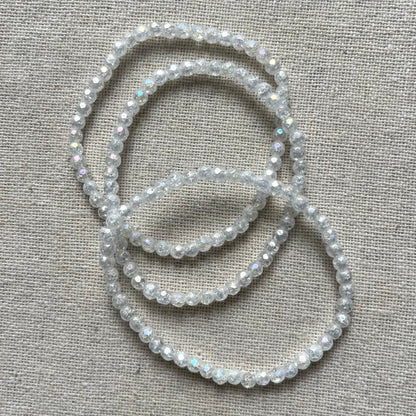 Angel Aura Quartz 4mm Facet Beaded Bracelet - Radiance