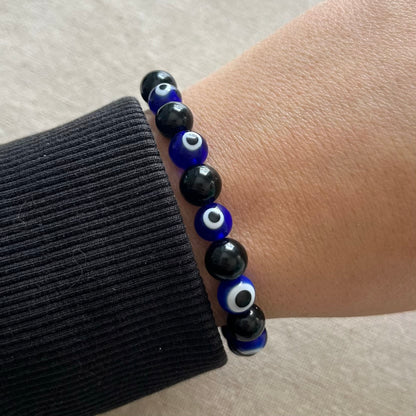Armour Evil Eye Bracelet - Obsidian