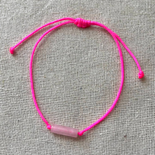 Simple Cord Bracelet - Rose Quartz