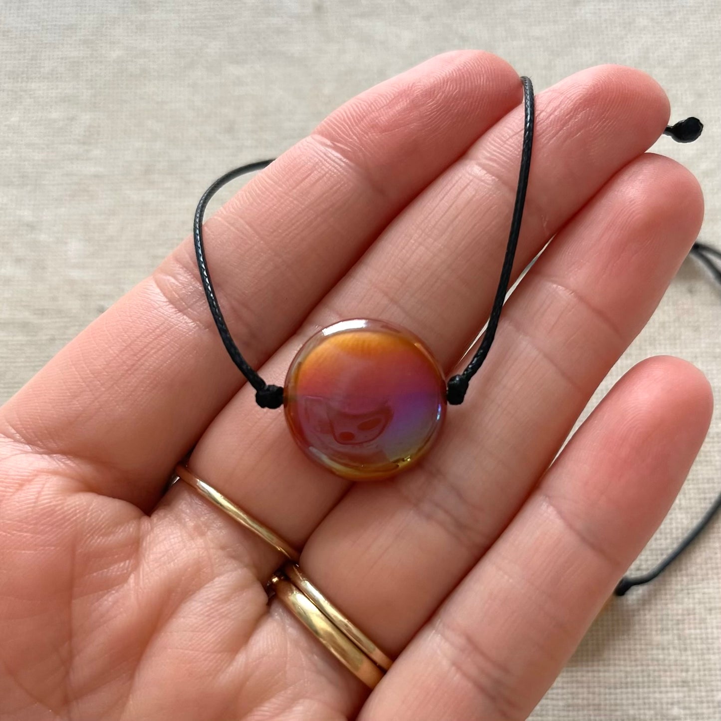 Circle Cord Bracelet - Aura Carnelian