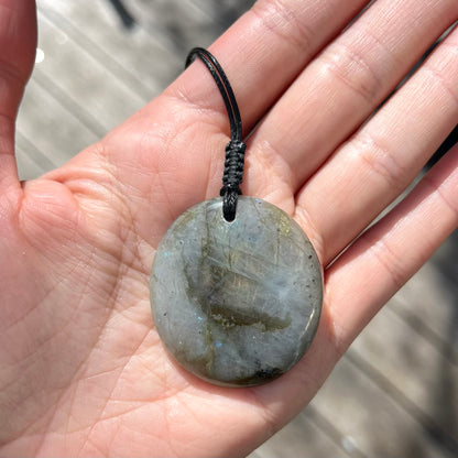 Labradorite Circle Pendant - ONE OF A KIND