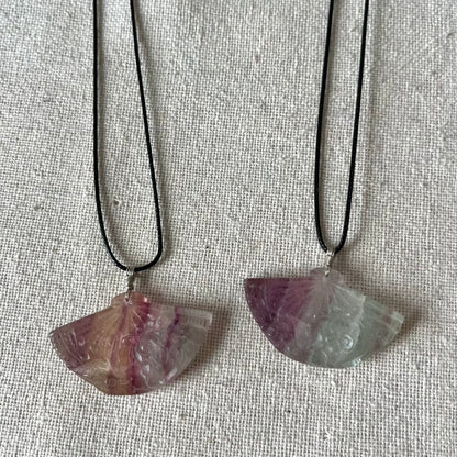 Fluorite Fan Pendant - ONE OF A KIND