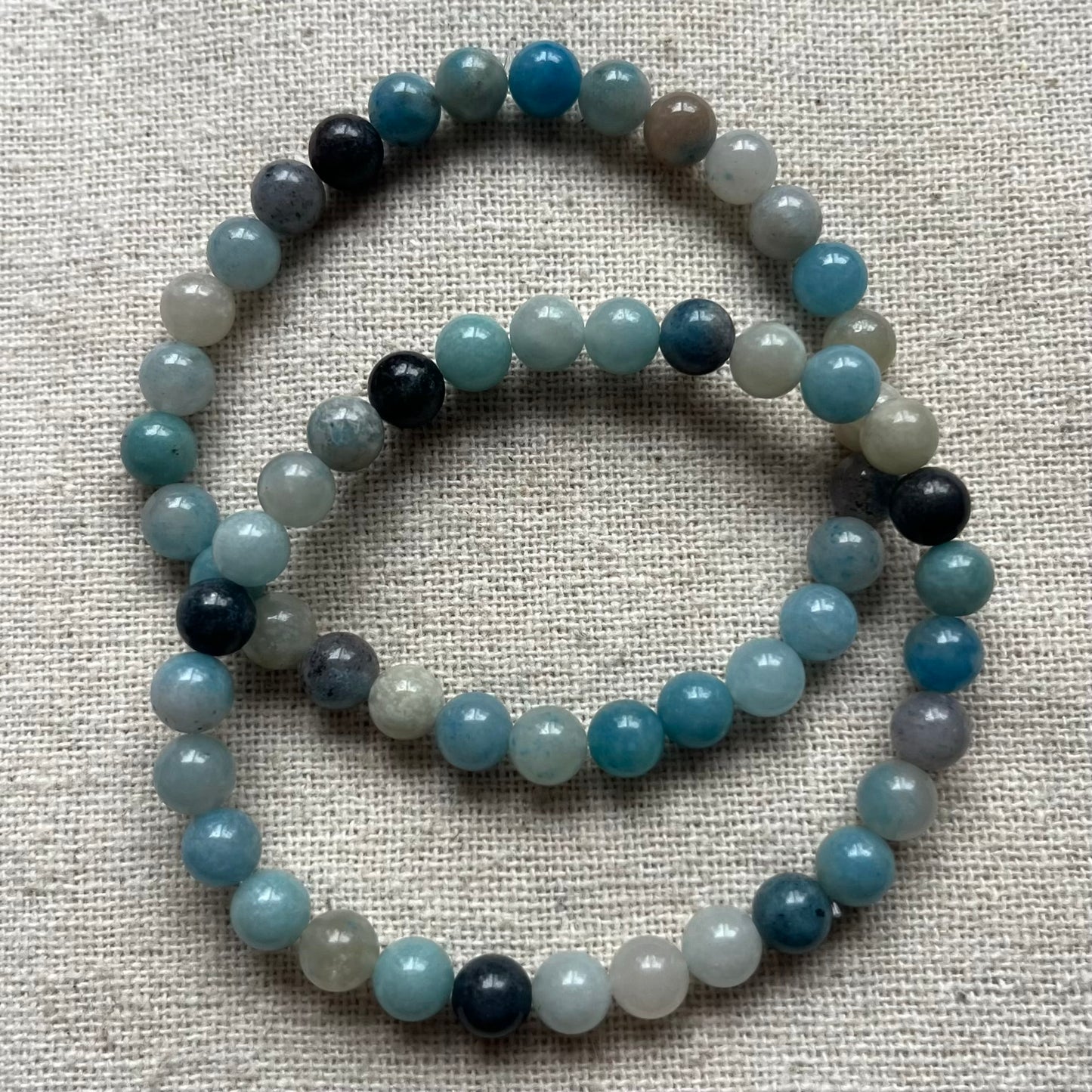 Blue Trolleite 6mm Beaded Bracelet - Inner Wisdom