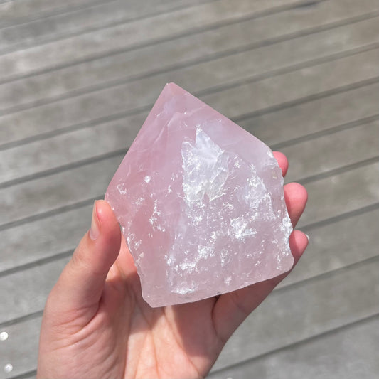Rose Quartz Raw Point Crystal - Love, Compassion, Peace