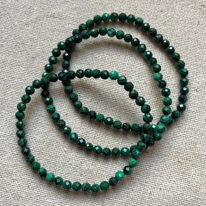 Malachite 4mm Facet Beaded Bracelet - Transformation