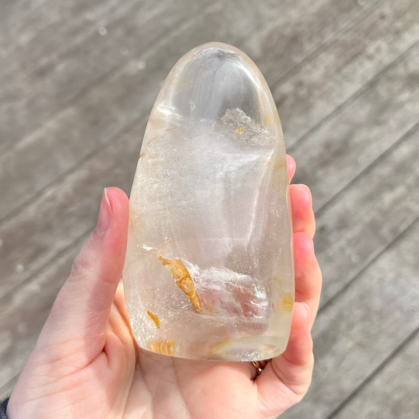 Hematoid Quartz Freeform Crystal - Clarity, Grounding