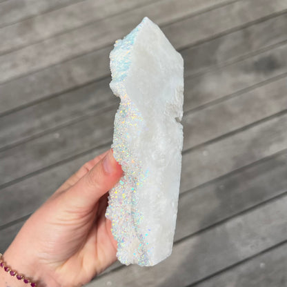 Angel Aura Quartz Medium Raw Crystal - Ethereal, Uplifting, High-Vibe