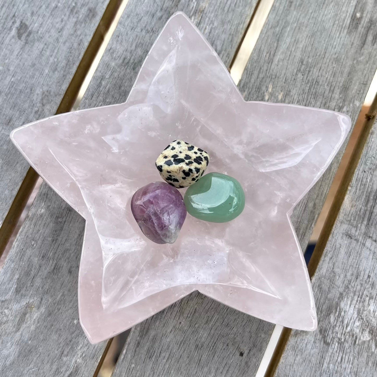 Rose Quartz Large Star Crystal Dish - Unconditional Love, Emotional Healing