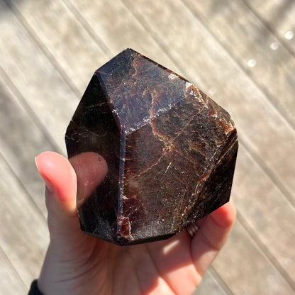 Garnet Faceted Point Crystal - Energising, Protective, Passionate
