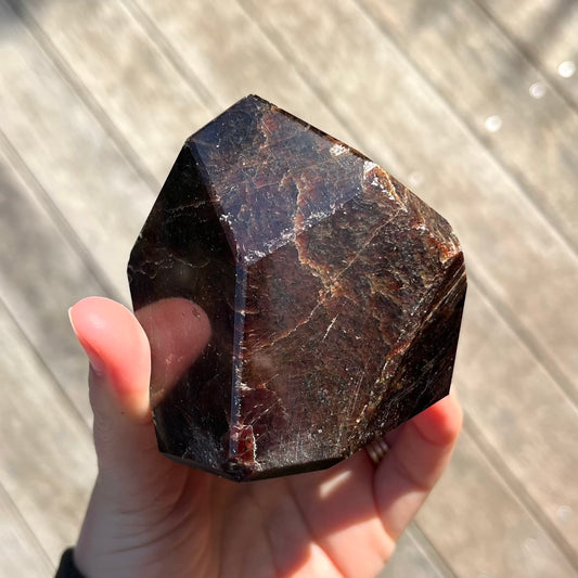 Garnet Faceted Point Crystal - Energising, Protective, Passionate