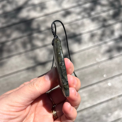 Labradorite Oval Pendant - ONE OF A KIND