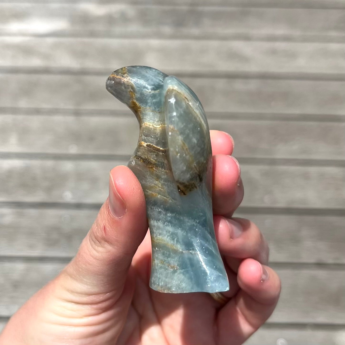 Blue Onyx Medium Angel Crystal - Calm, Peace, Grounding