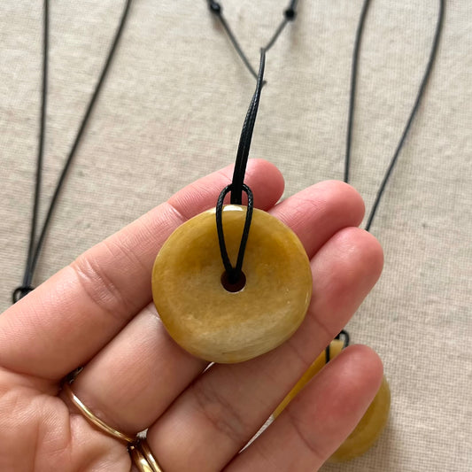 Circle of Light Pendant - Yellow Jade
