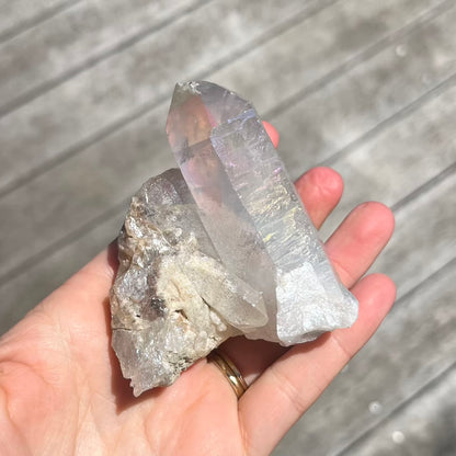 Angel Aura Quartz Small Raw Point Crystal - Ethereal, Uplifting, High-Vibe