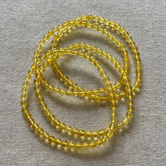 Amber 4mm Beaded Bracelet - Uplifting