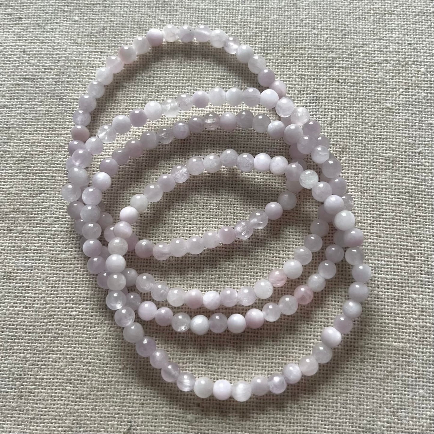 Kunzite 4mm Beaded Bracelet - Emotional Healing