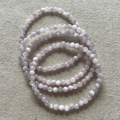 Kunzite 4mm Beaded Bracelet - Emotional Healing