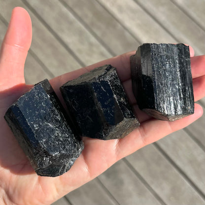 Black Tourmaline Small Raw Crystal - Protection