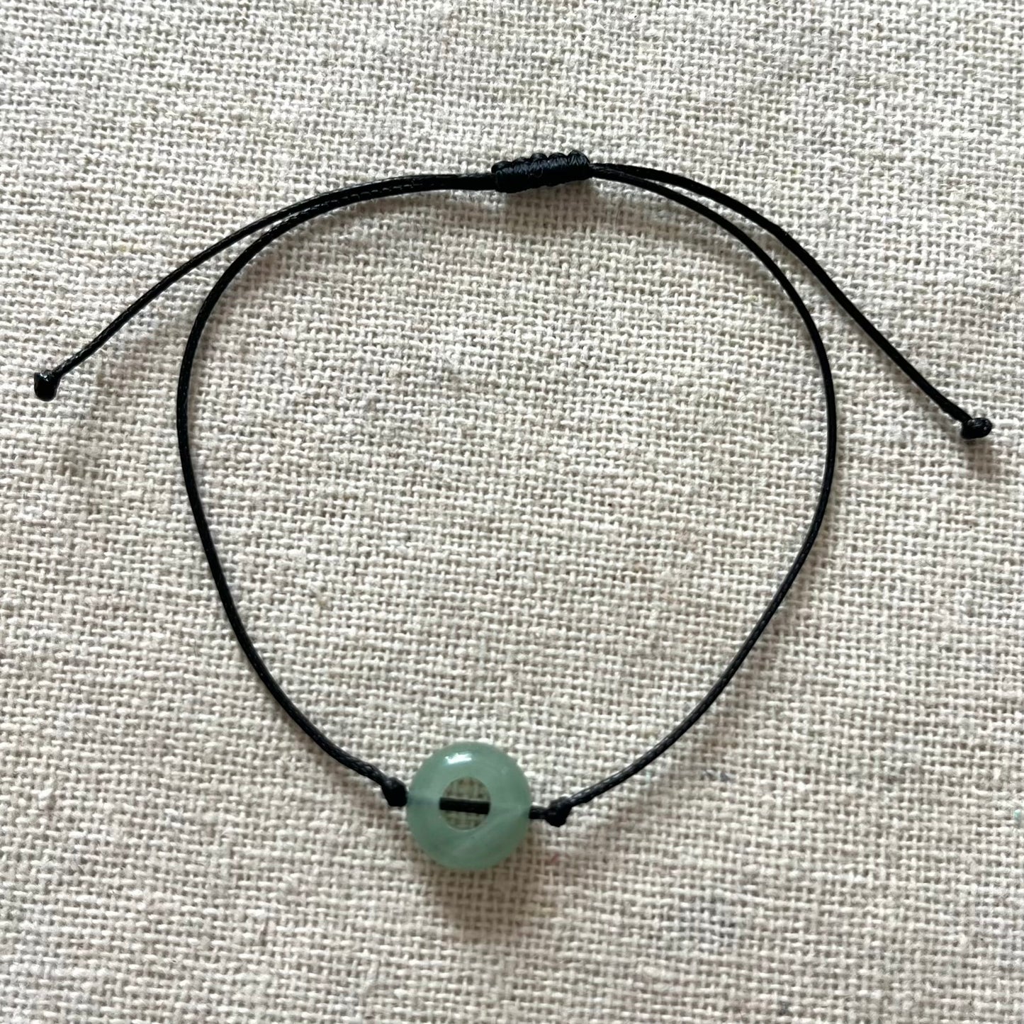 Mini Disc Cord Bracelet - Green Aventurine
