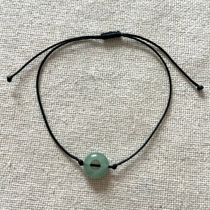 Mini Disc Cord Bracelet - Green Aventurine