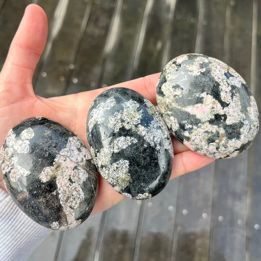 Pudding Stone Palm Stone Crystal - Resilience, Strength