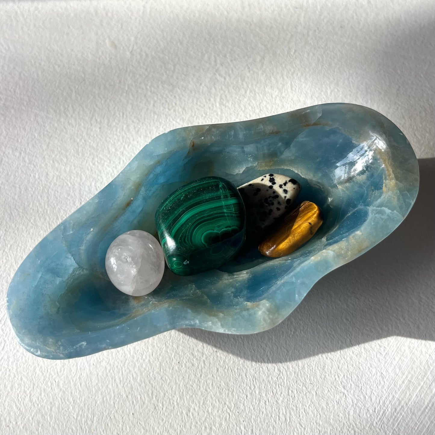 Blue Onyx Large Crystal Bowl - Calm, Peace, Grounding