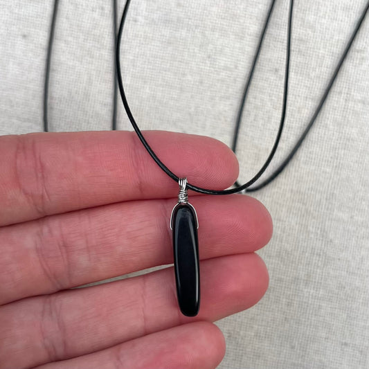 Obsidian Wire Wrap Pendant - Protection