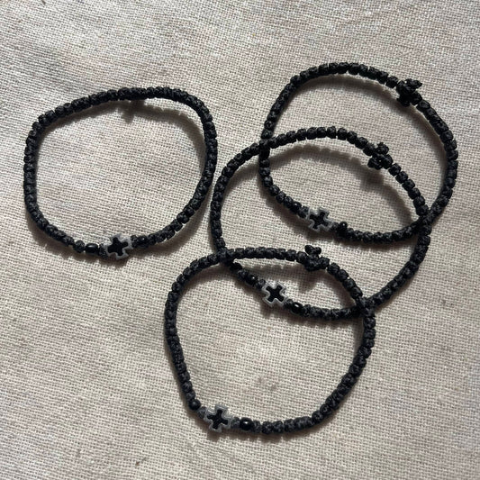 Komboskini Cross Bracelet - Black