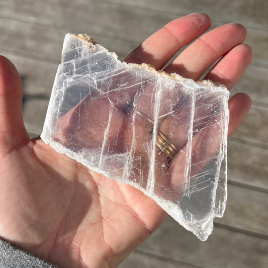 Selenite Small Raw Slab Crystal - High Vibe, Protection, Spiritual Connection