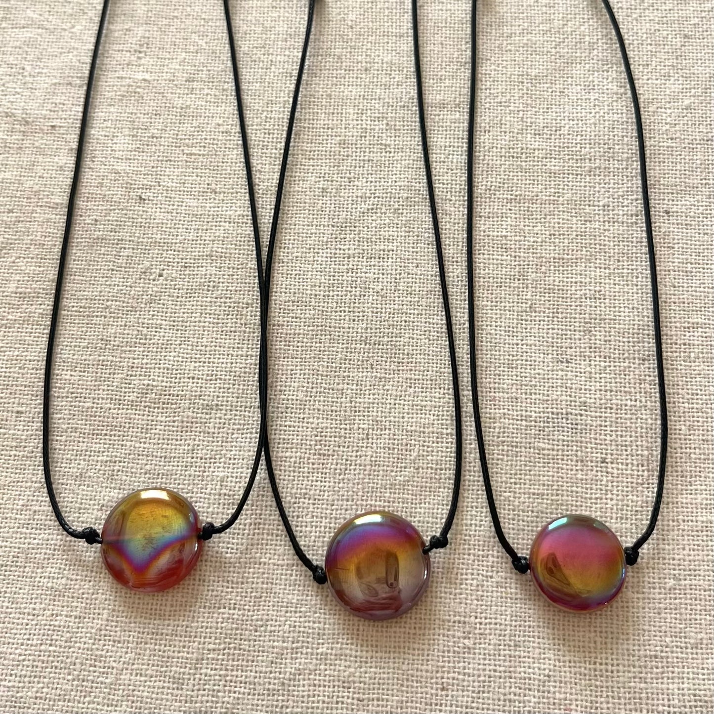 Circle Pendant - Aura Carnelian