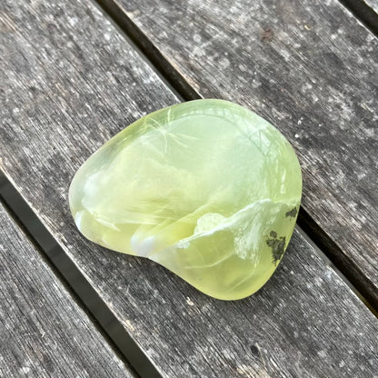 Prehnite Palm Stone Crystal - Protection, Emotional Healing