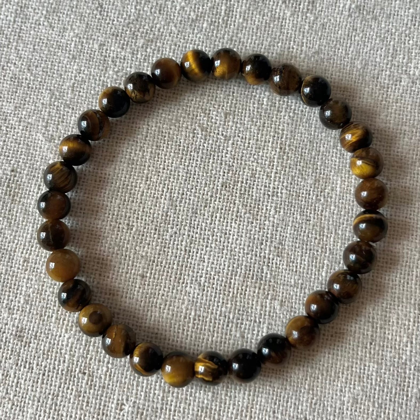 Tiger Eye 6mm Beaded Bracelet - Balance