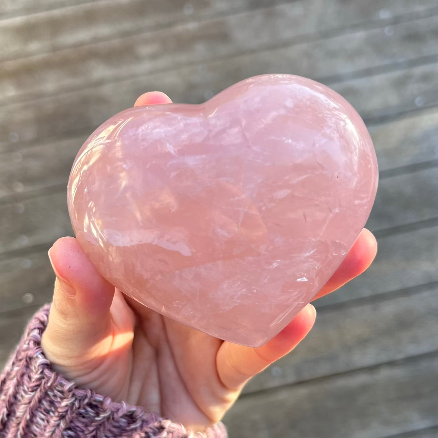 Rose Quartz Large Heart Crystal - Unconditional Love, Emotional Healing