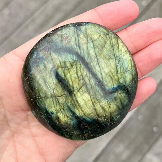Labradorite Palm Stone Crystal - Protective, Mystical, Transformative
