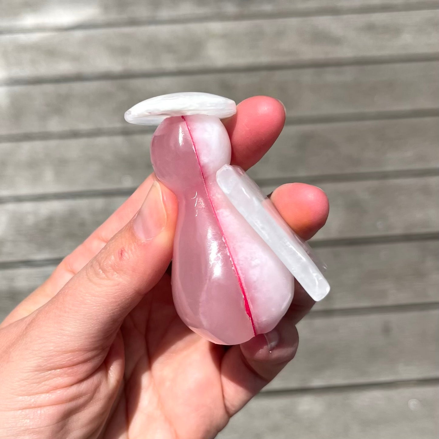 Pink Onyx Small Angel Crystal - Nurturing, Comforting