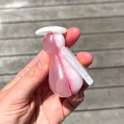 Pink Onyx Small Angel Crystal - Nurturing, Comforting