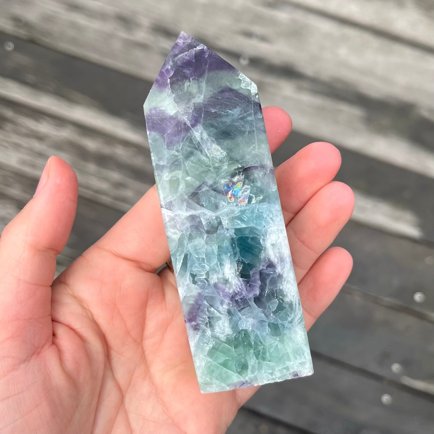 Candy Fluorite Medium Tower Crystal - Vibrant, Clarifying, Uplifting